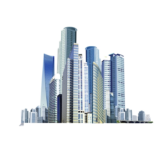 Edifícios altos elevam-se às nuvens