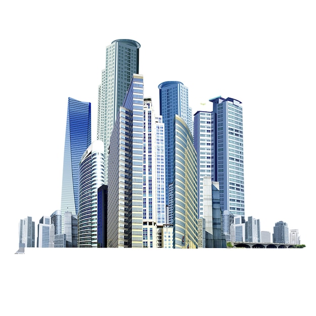 Edifícios altos elevam-se às nuvens