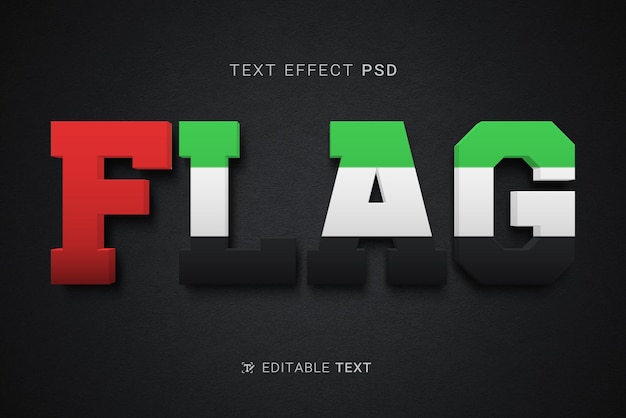 Edit table text effect flag uni amirates arab