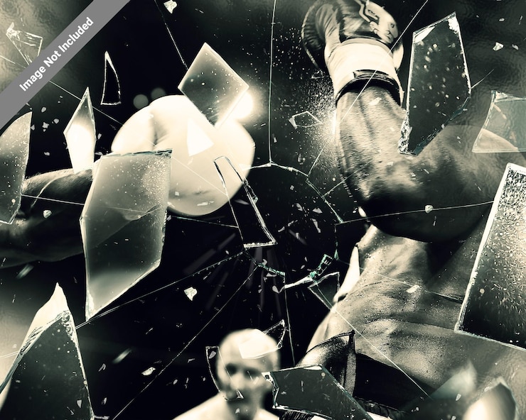 PSD editable broken glass photo effects for photoshop