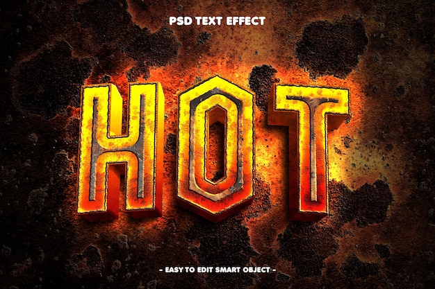 editable burning hot style text effect
