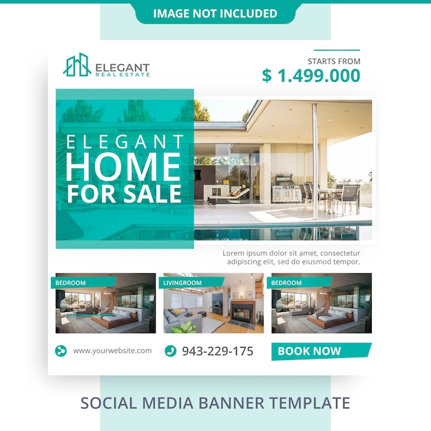 Editable casa en venta promociones de banner de bienes raíces