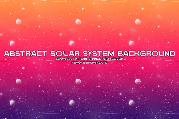 Editable Cosmic Background with Planet and Star Patterns