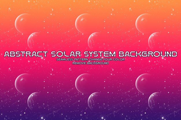 Editable Cosmic Background with Planet and Star Patterns