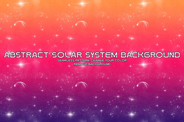 Editable Cosmic Background with Planet and Star Patterns