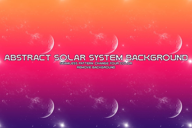 Editable Cosmic Background with Planet and Star Patterns