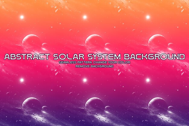 Editable Cosmic Background with Planet and Star Patterns