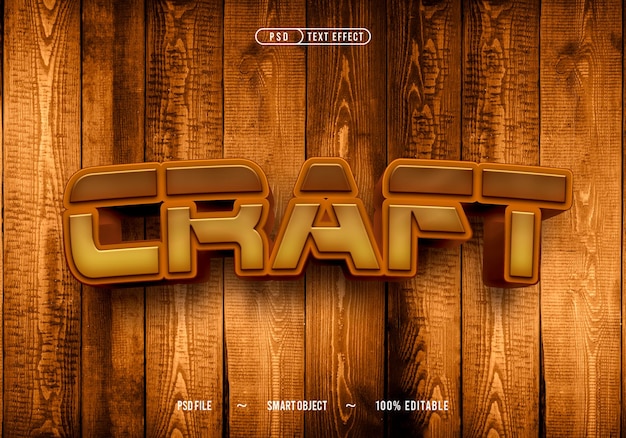 editable Craft 3d Psd text Effect