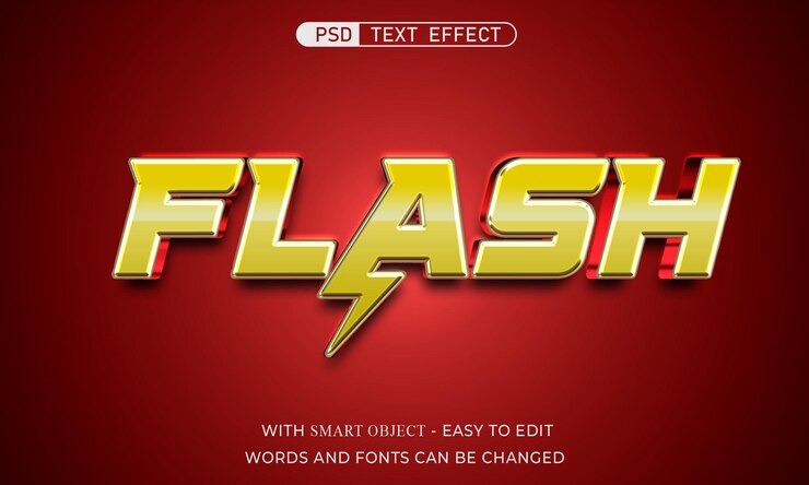 PSD editable flash text effect 3d style