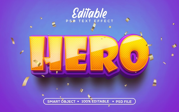 Editable hero psd text effect
