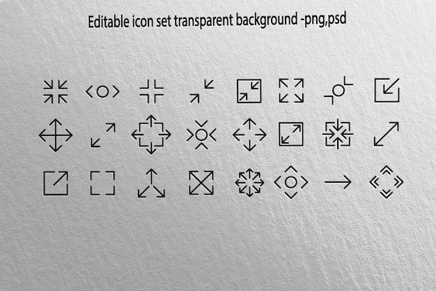 Editable Icon Set Resize and Scale Symbols