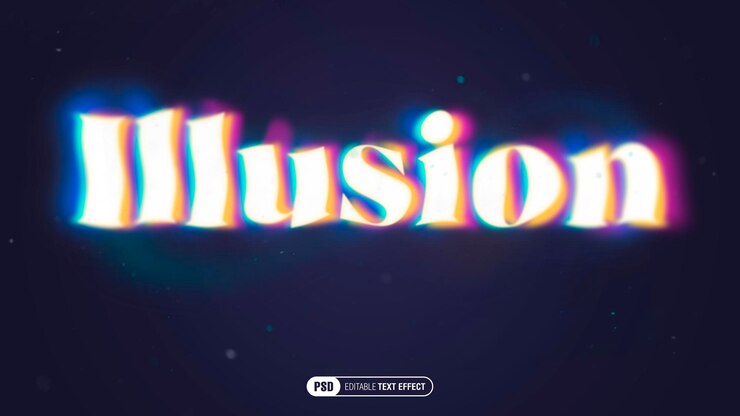 PSD editable illusion text effect