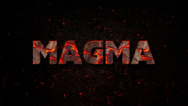 editable magma text effect psd template