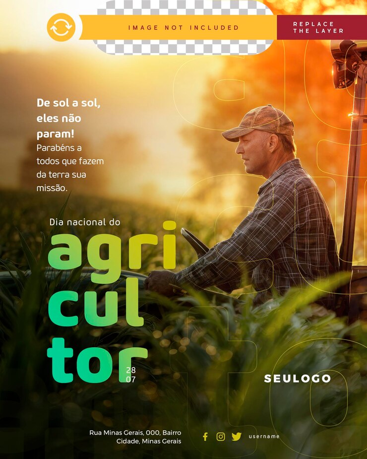 PSD editable psd july 28th farmers day dia do agricultor texts in portuguese br