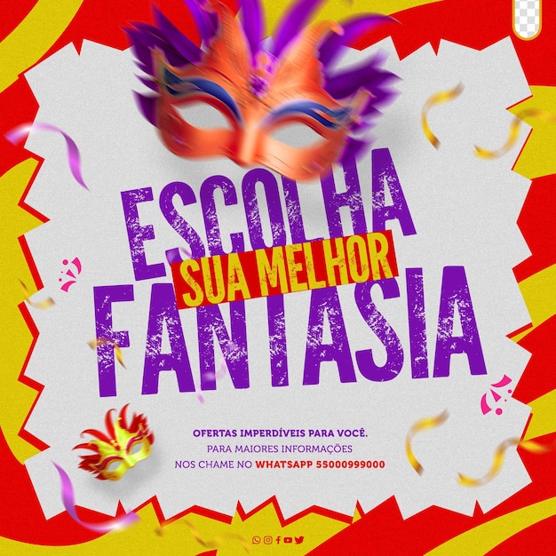editable psd redes sociales fiestas de carnaval brasil fiestas de Carnaval brasil