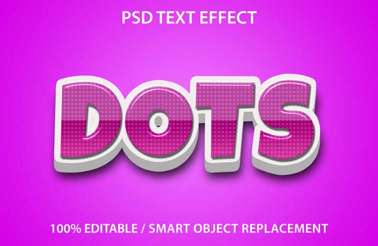 Editable Text Effect Dots Premium