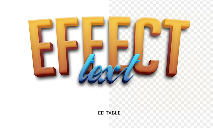 PSD editable text effect font typography psd 3d style