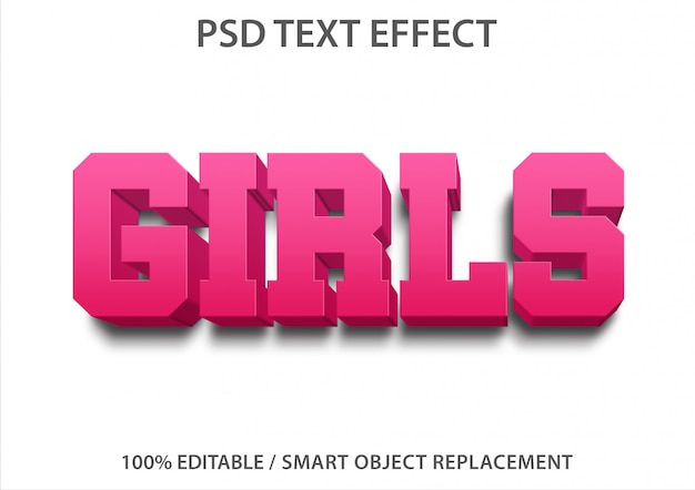 PSD editable text effect girls