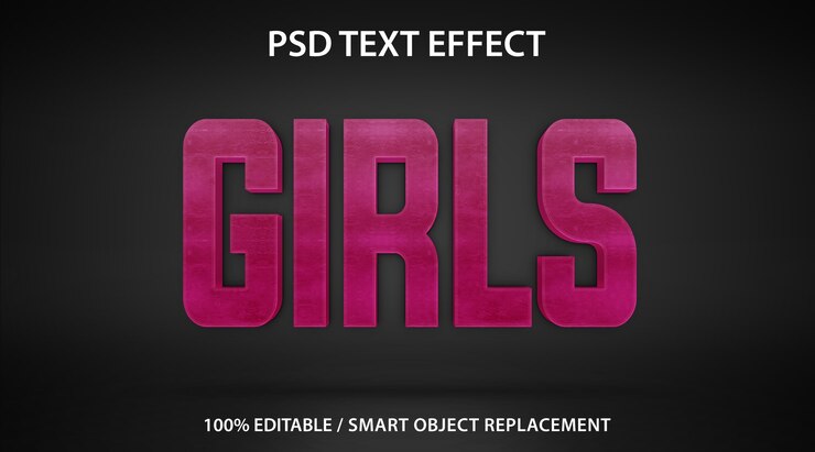 Editable Text Effect Girls