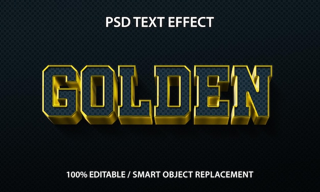 PSD editable text effect golden premium