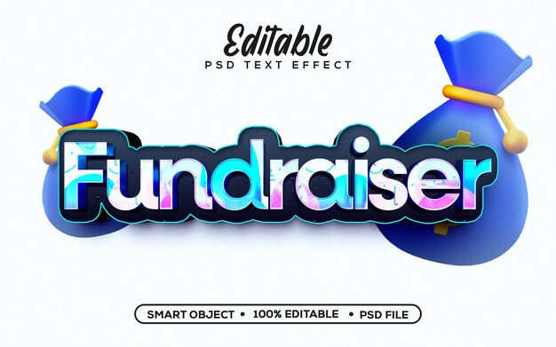 Editable text effect in a Fundraiser 3D Text Effect