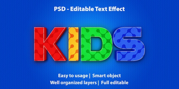 Editable text effect kids premium