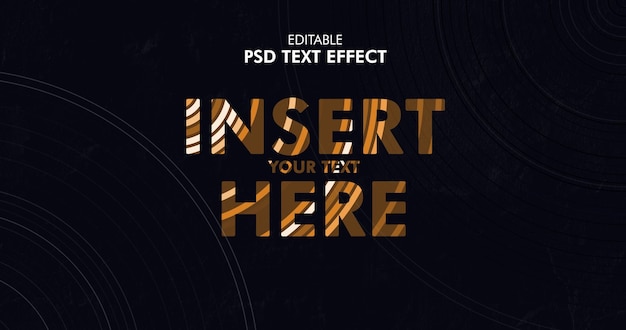 editable text effect mockup with concentric lines texture