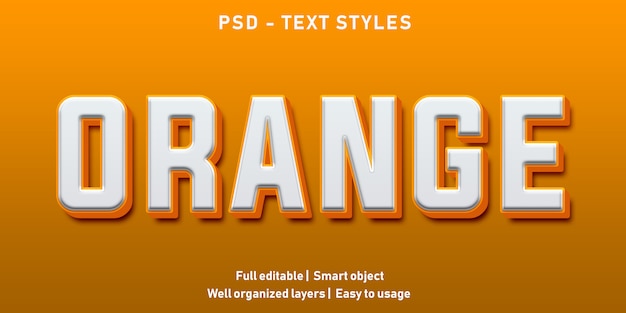 Editable Text Effect Orange Premium