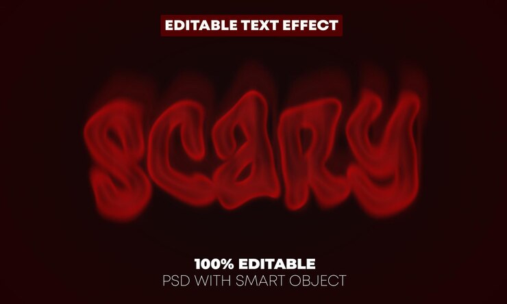 PSD editable text effect scary text style