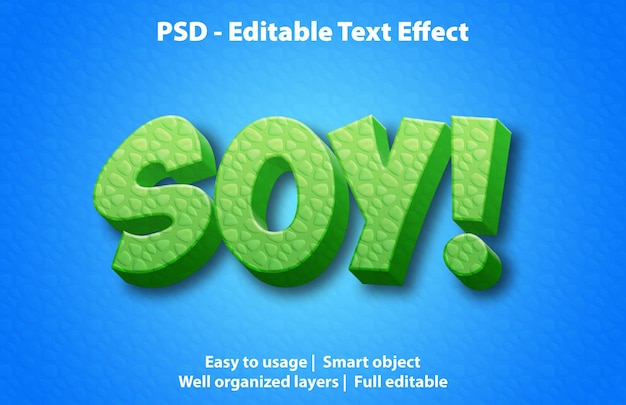 Editable text effect soy premium