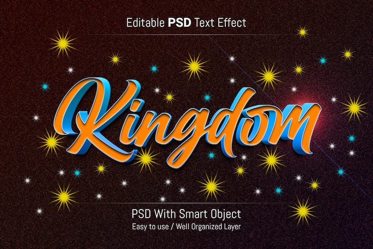PSD editable text effect