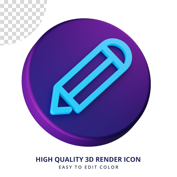 PSD editar icono en concepto aislado de renderizado 3d para diseño de interfaz de usuario