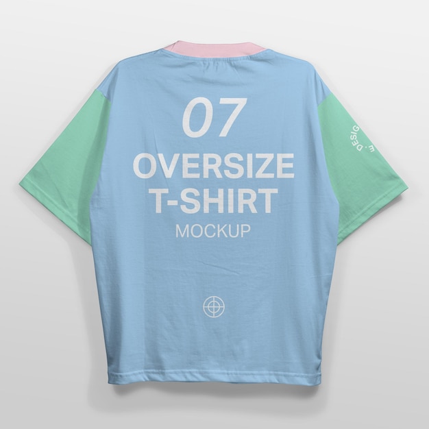 Editierbare rückansicht oversize t-shirt mockup