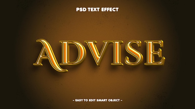 Editierbarer Text-Effekt Gold Advise