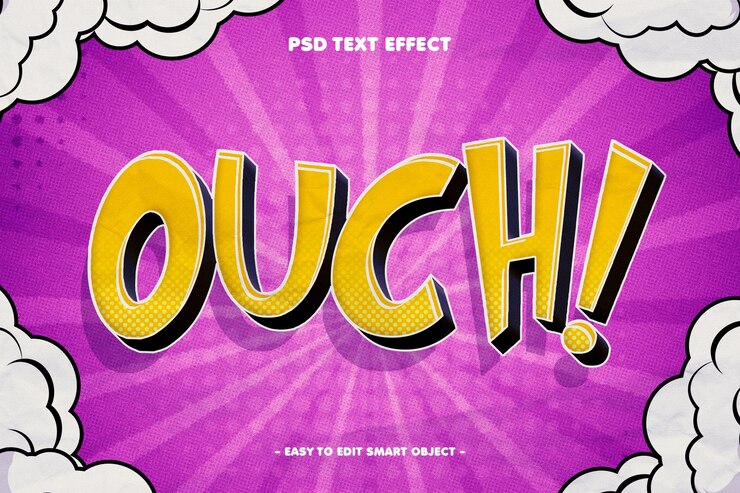 PSD editierbarer text-effekt im comic-stil