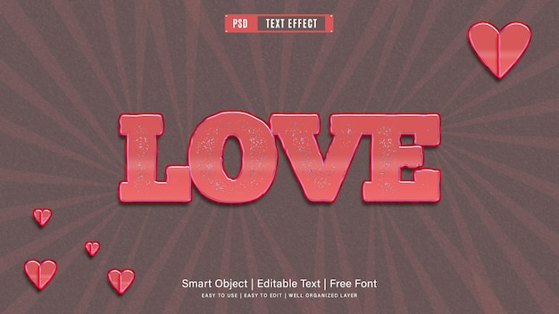 Editierbarer Text-Effekt von Love