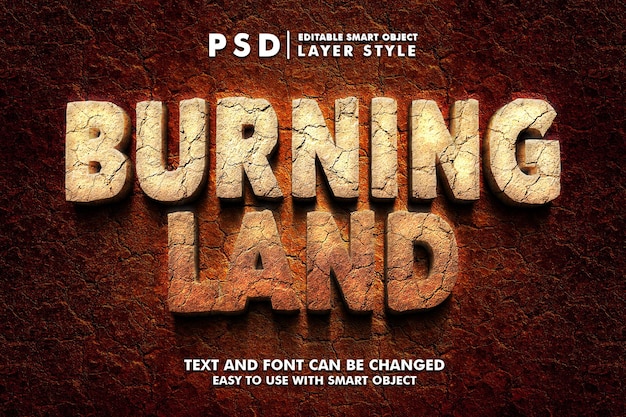 Editierbarer Texteffekt von Burning Land