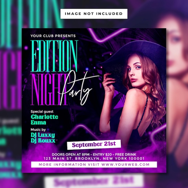 Edition elegante night-party-flyer-vorlage