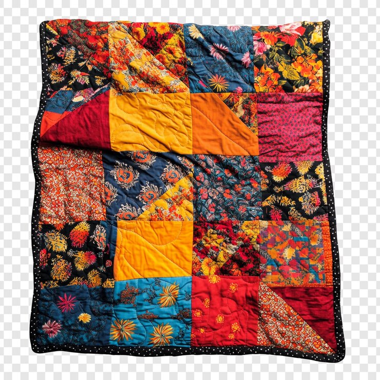 PSD un edredón de patchwork con colores vibrantes