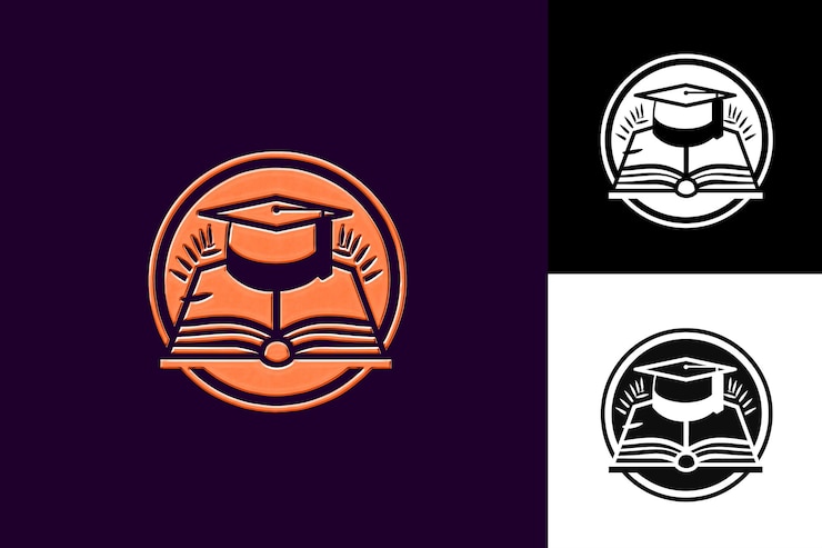 PSD educación indonesia con icono de insignia con un diseño vectorial abstracto estilizado inspirado en la cultura im