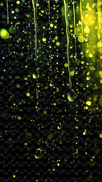 PSD eerie glowing radioactive rain with toxic energy and green y png neon light effect y2k collection