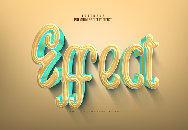 Efecto 3d efecto de texto psd premium editable
