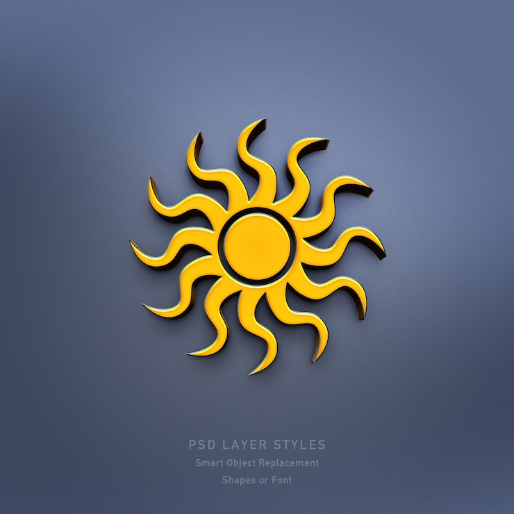 PSD efecto 3d gold style