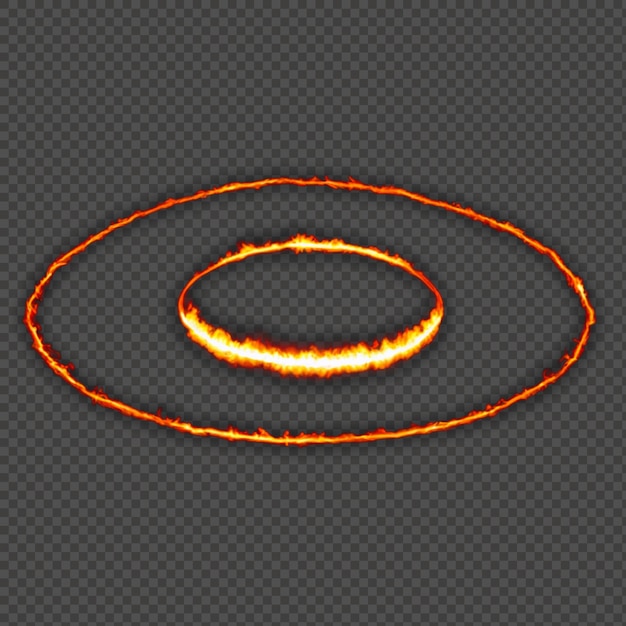 Efecto de anillo ardiente Bucle de fuego circular con calor intenso Imagen PNG para uso creativo