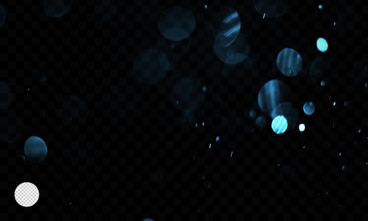 PSD efecto bokeh sobre fondo transparente