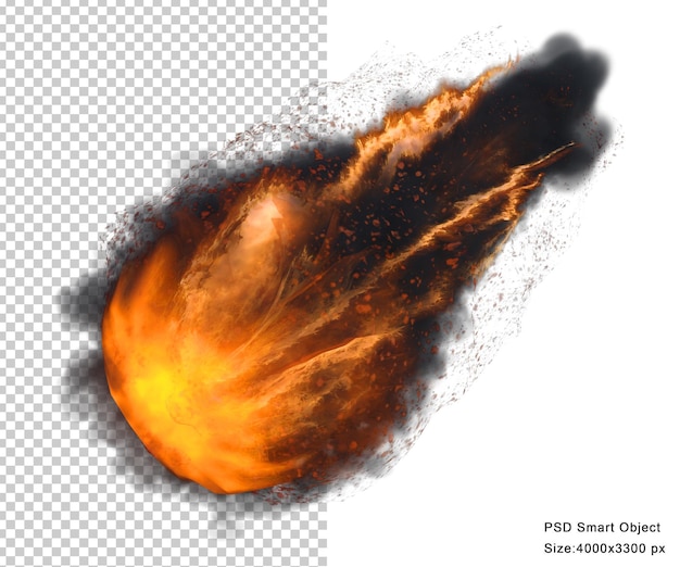 Efecto de bola de fuego render 3d aislado