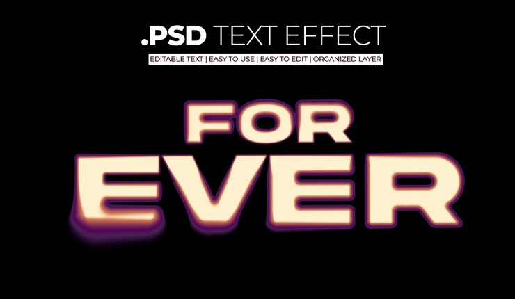 PSD efecto de borrado de texto de brillo