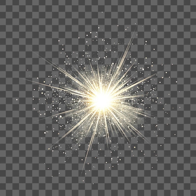 Efecto de brillo de fondo de confeti de estallido de estrellas de PNG
