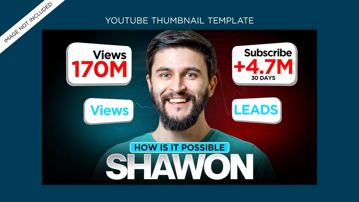 Efecto de brillo moderno diseño de miniatura de video de youtube y banner web Premium Psd