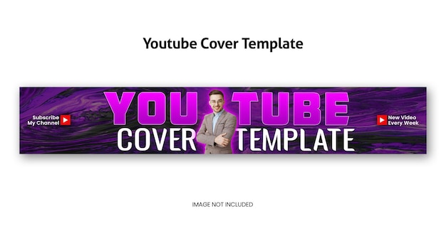 Efecto de brillo moderno y diseño de plantilla psd de portada de canal de youtube profesional